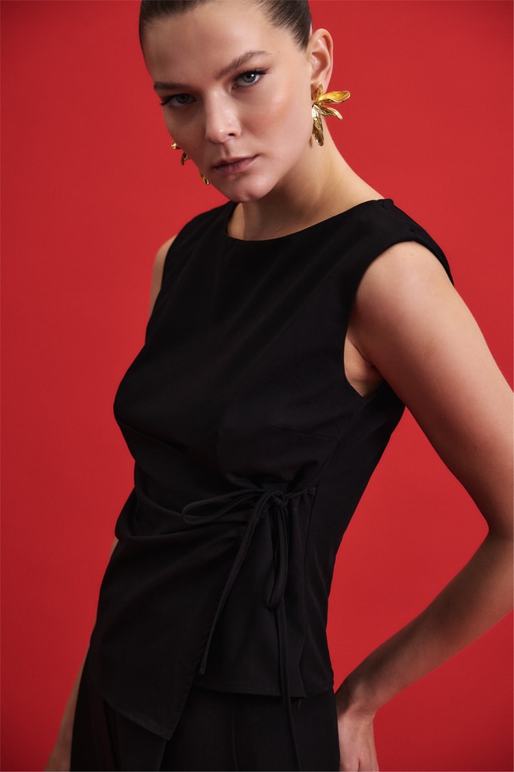 Sateen Y26 1989-1254  Lena Bluz Siyah Kadın