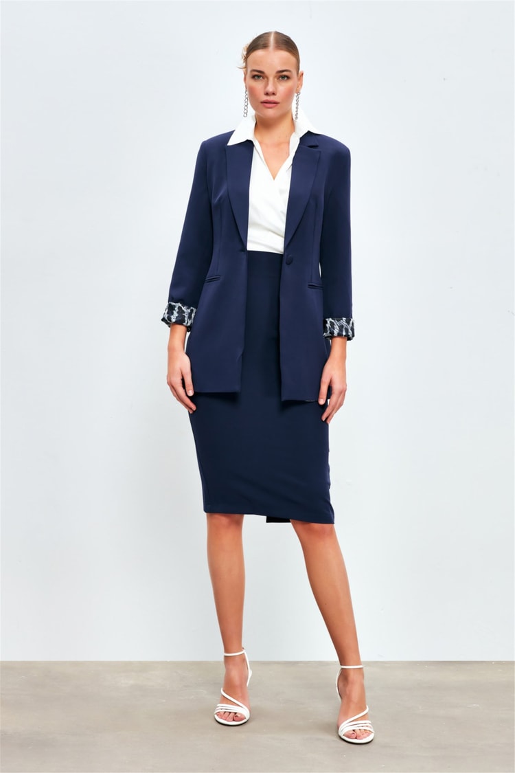 Sateen Y26 779-4518 Kalem Etek Lacivert