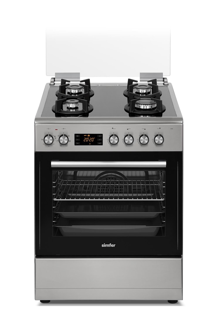 Simfer 1226 Tam Boy Fırın 4 Gözlü Cam Yüzey Trubo 7 Fonksiyon + Grill