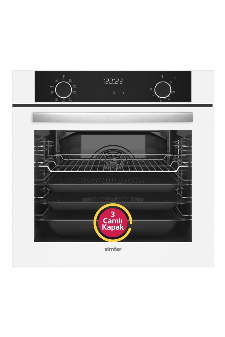 Simfer 8216 10 Fonksiyon Airfry Plus Siyah Cam Ankastre Fırın Dijital