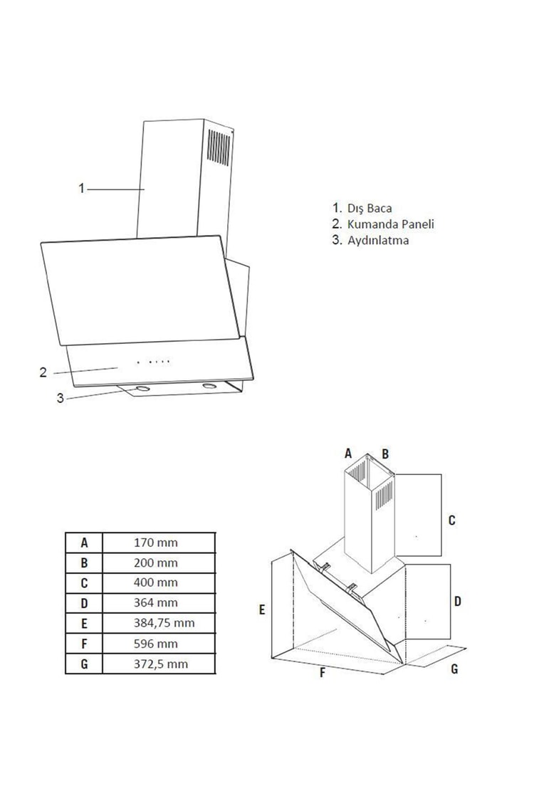 Simfer 8707 60Cm Premium Dokunmatik Beyaz Cam Davlumbaz Kumandalı