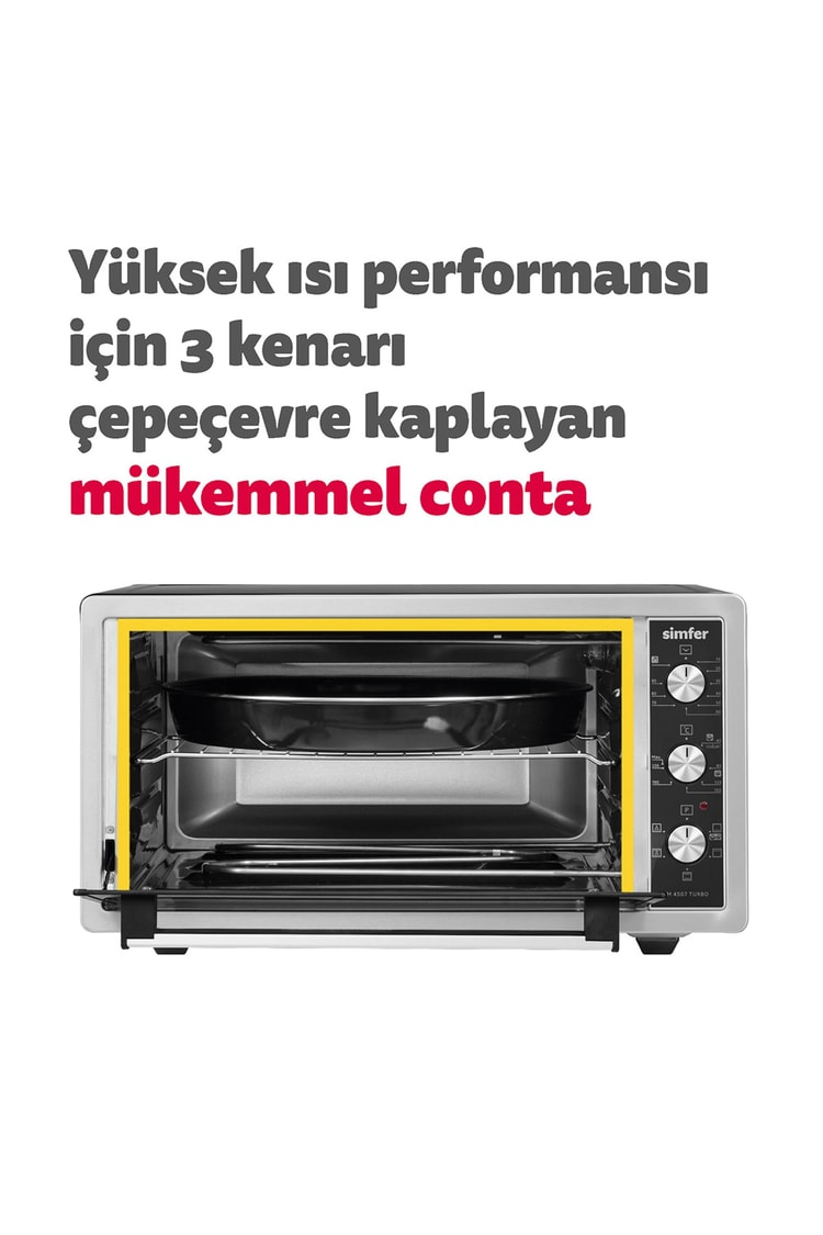Simfer M-4507 45Litre Inox Midi Fırın 6 Fonksiyon Turbo