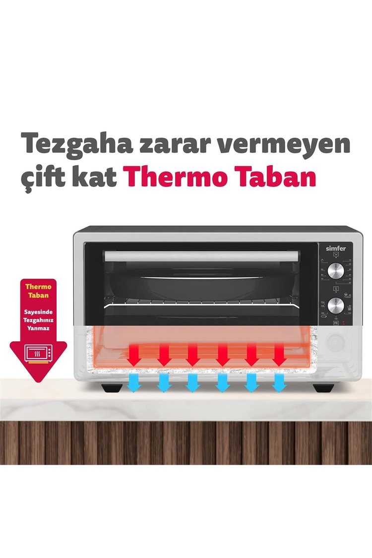 Simfer M-4507 45Litre Inox Midi Fırın 6 Fonksiyon Turbo