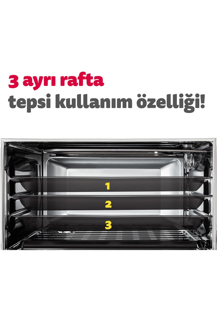 Simfer M-4507 45Litre Inox Midi Fırın 6 Fonksiyon Turbo