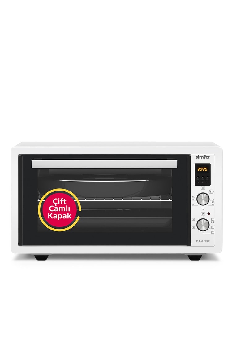 Simfer M-4558 45Litre Beyaz Midi Fırın 6 Fonksiyon Dijital Turbo