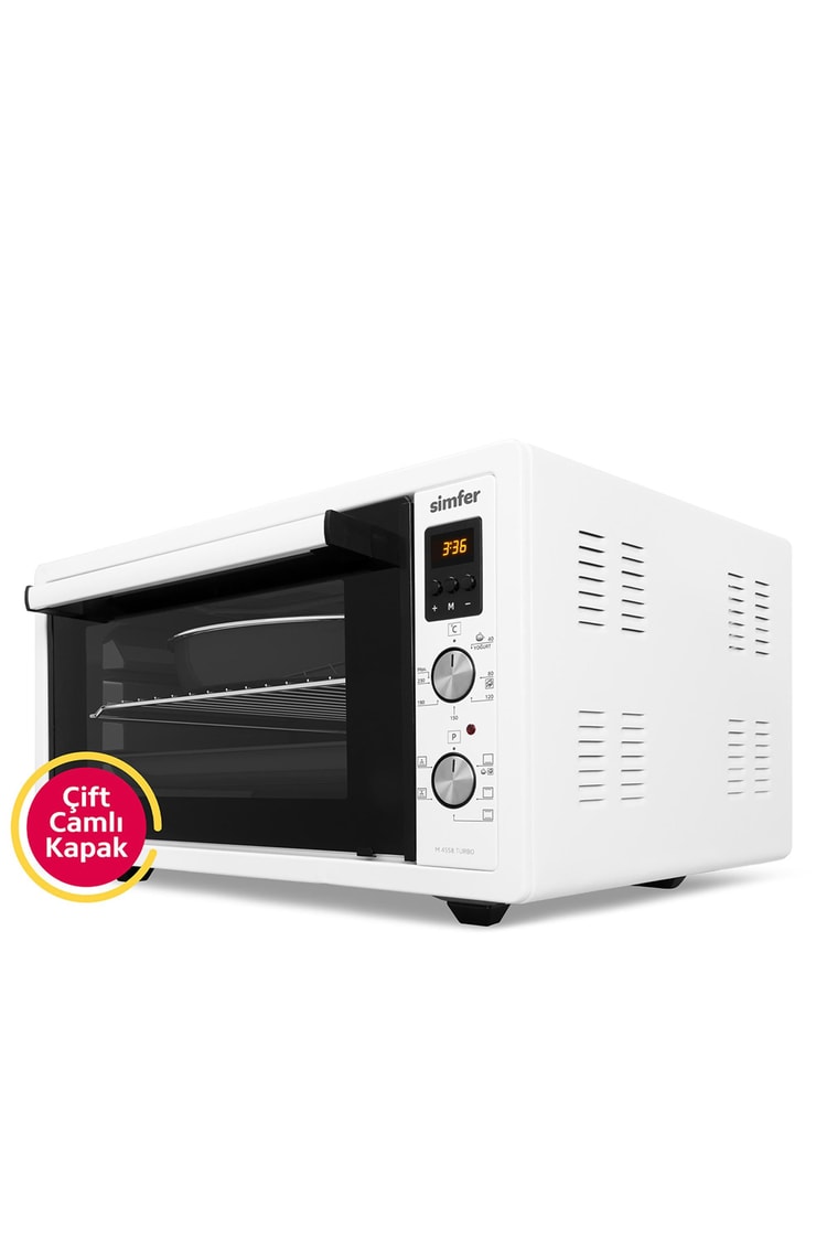 Simfer M-4558 45Litre Beyaz Midi Fırın 6 Fonksiyon Dijital Turbo