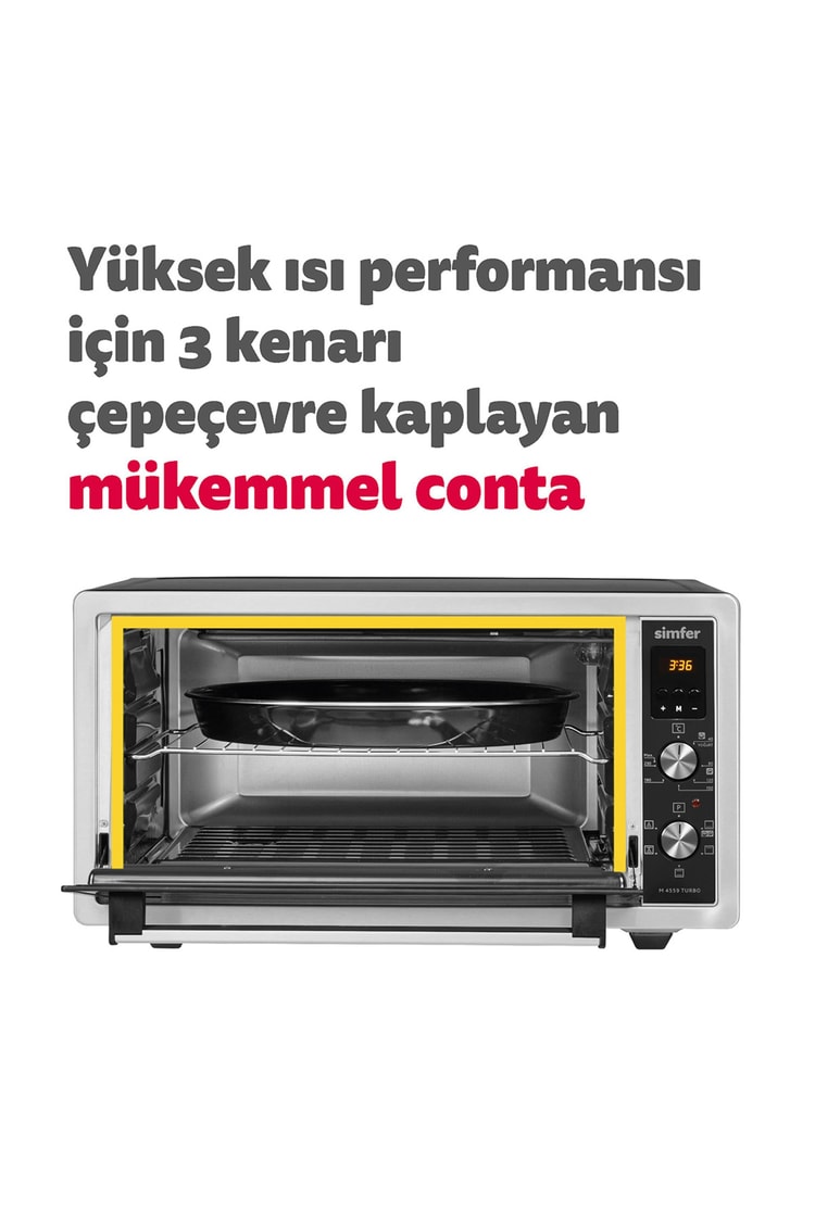 Simfer M-4559 45Litre Inox Midi Fırın 6 Fonksiyon Turbo Dijital