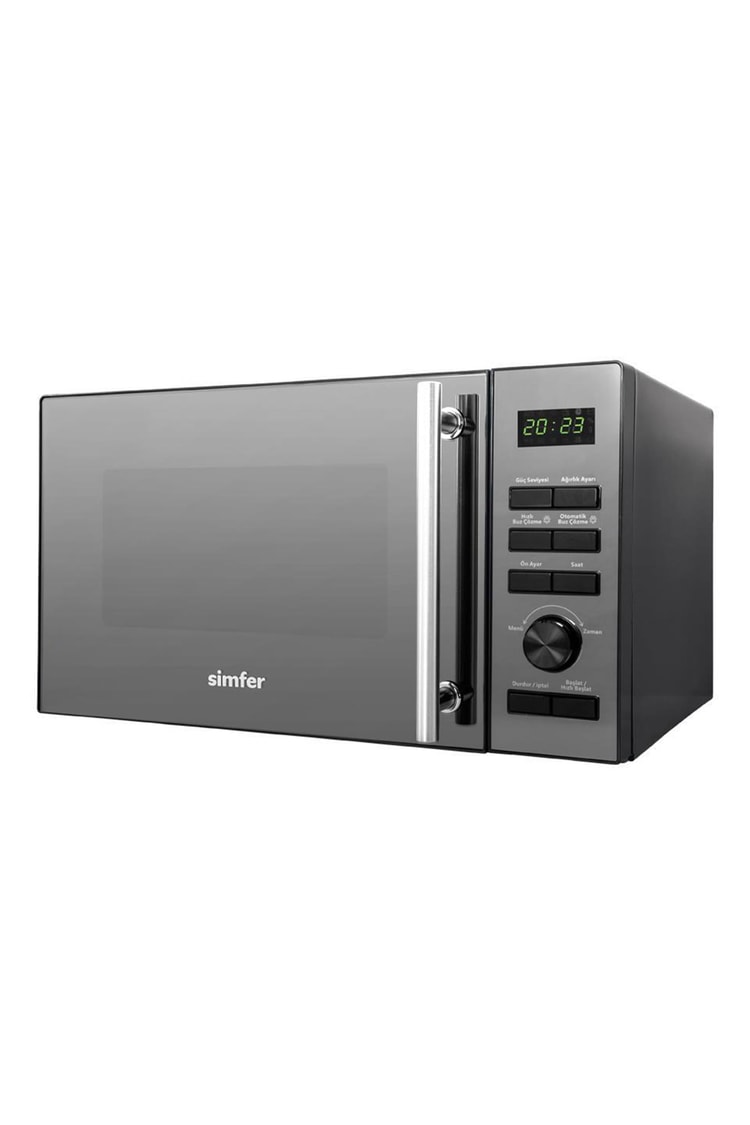 Simfer Solo Mikrodalga Fırın SK-4607  23L Flotal Cam Siyah Dijital Saat