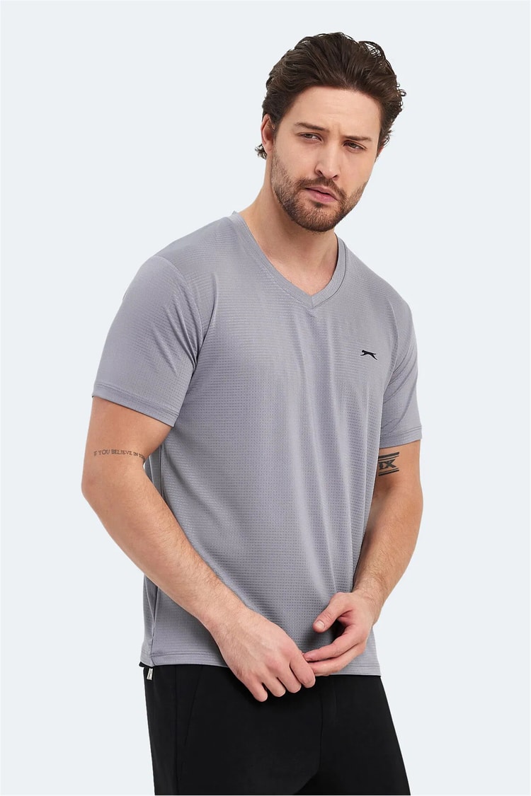 Slazenger Katrıına Grı Erkek T-Shırt