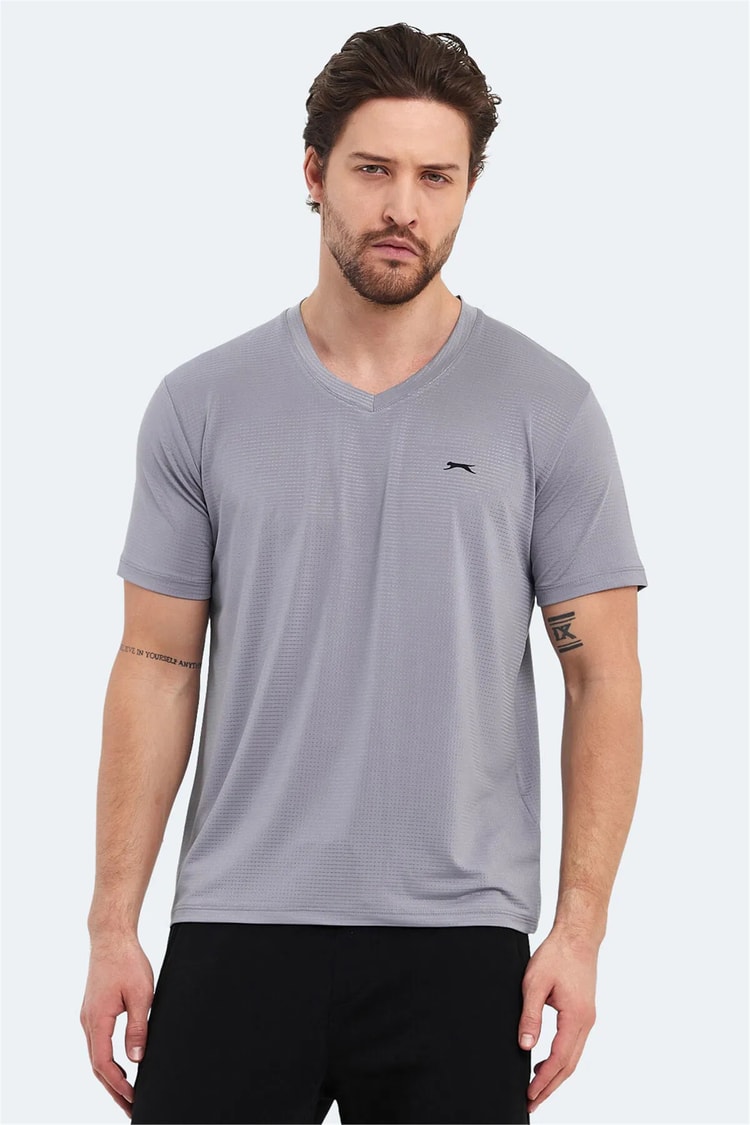 Slazenger Katrıına Grı Erkek T-Shırt
