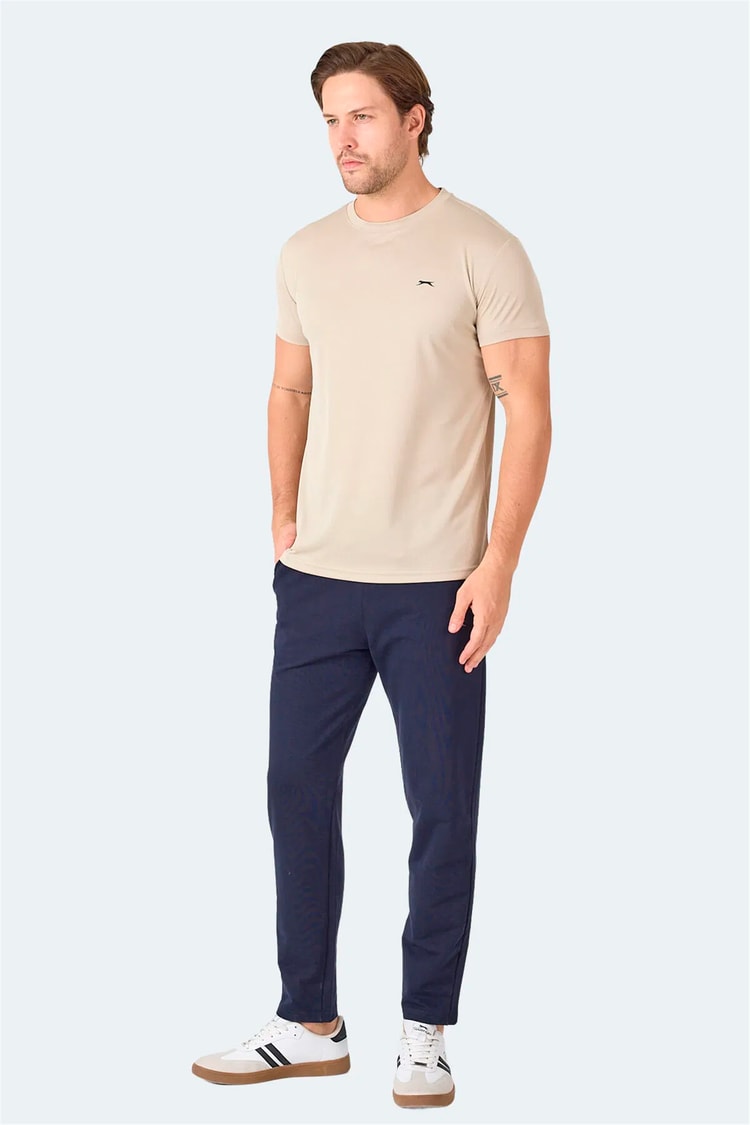 Slazenger Omar Ktn. Ekru Erkek Bısıklet Yaka T-Shırt