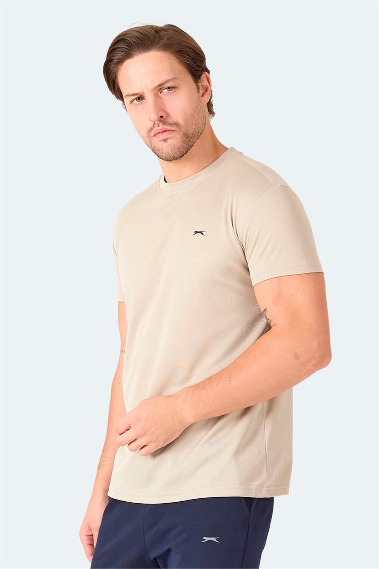 Slazenger Omar Ktn. Ekru Erkek Bısıklet Yaka T-Shırt