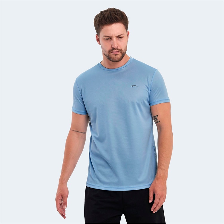 Slazenger Omar Ktn. Acık Mavı Erkek Bısıklet Yaka T-Shırt