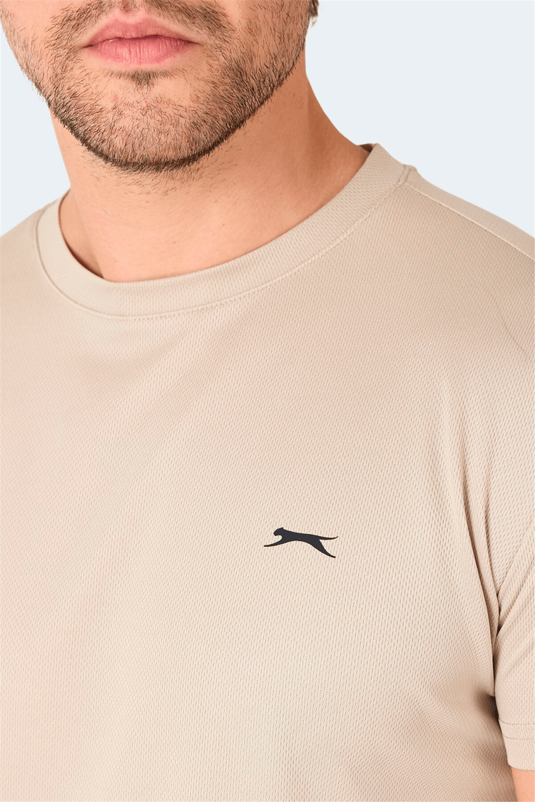 Slazenger Omar Ktn. Ekru Erkek Bısıklet Yaka T-Shırt
