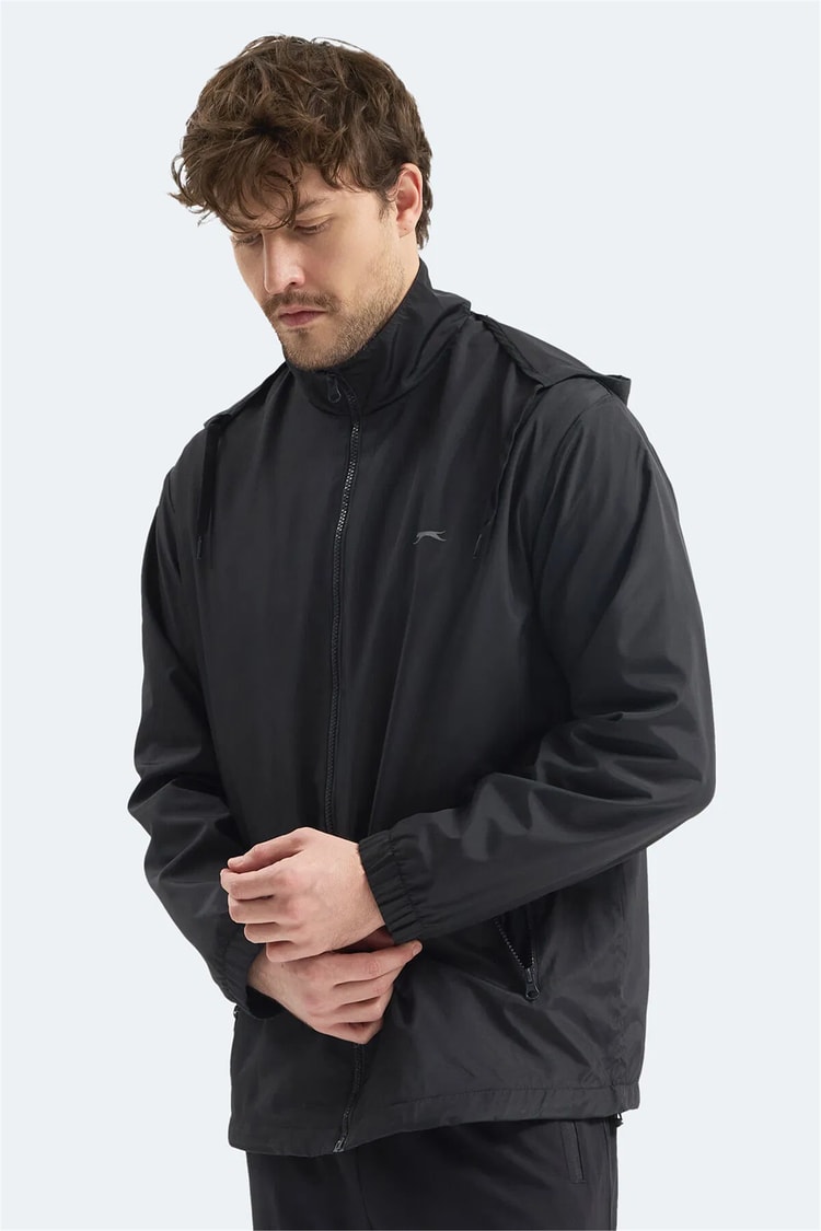 Slazenger Raren Siyah Erkek Yagmurluk