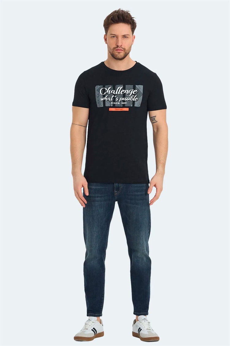 Slazenger Ratan Sıyah Erkek T-Shırt