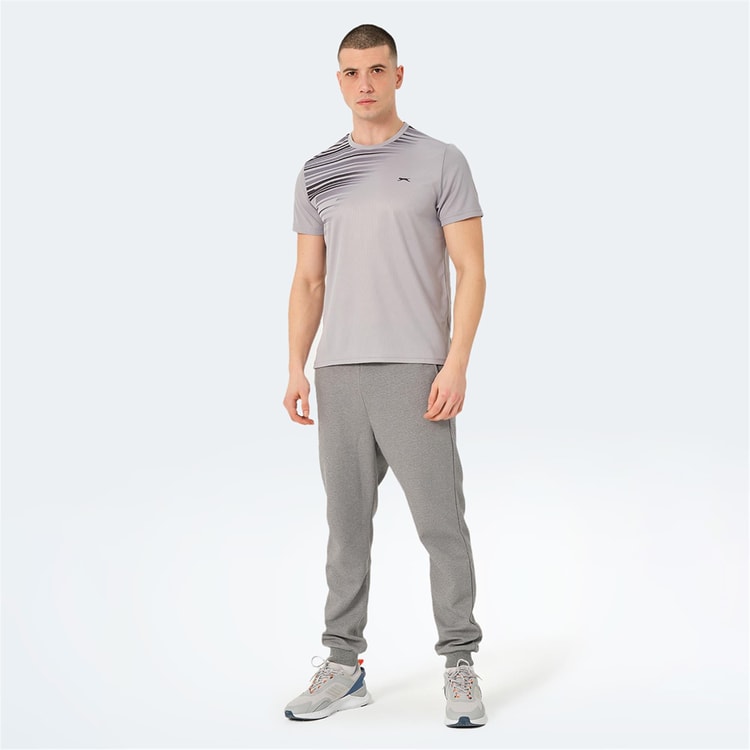 Slazenger Raven Grı Erkek Bısıklet Yaka T-Shırt