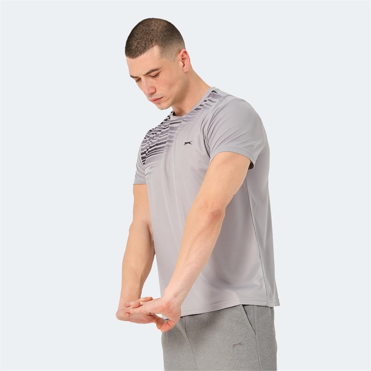 Slazenger Raven Grı Erkek Bısıklet Yaka T-Shırt