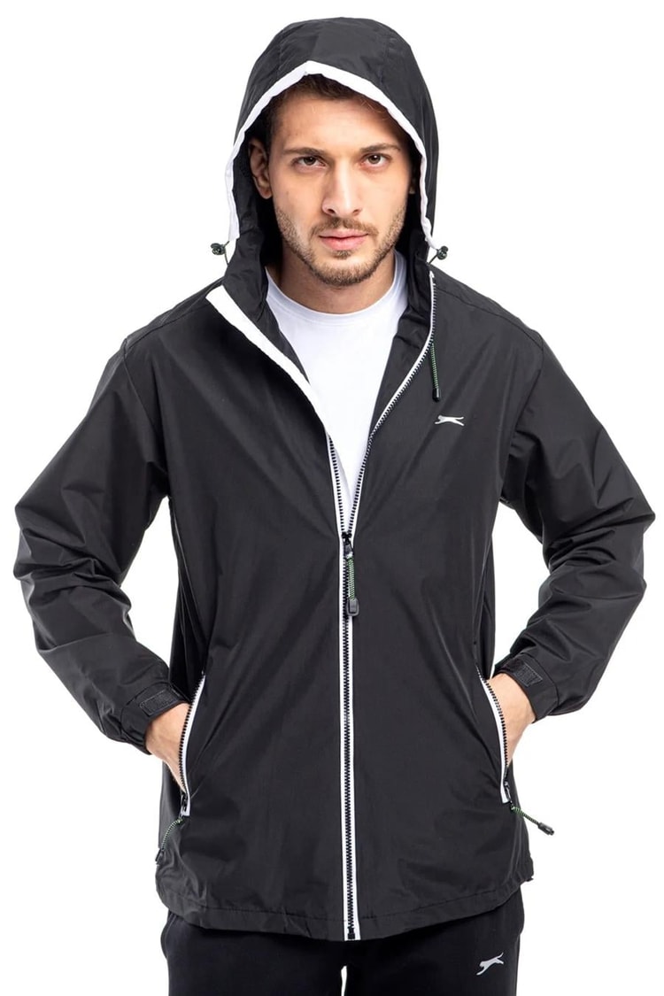 Slazenger St21Je060-500 Ofans Siyah / Füme Erkek Yagmurluk