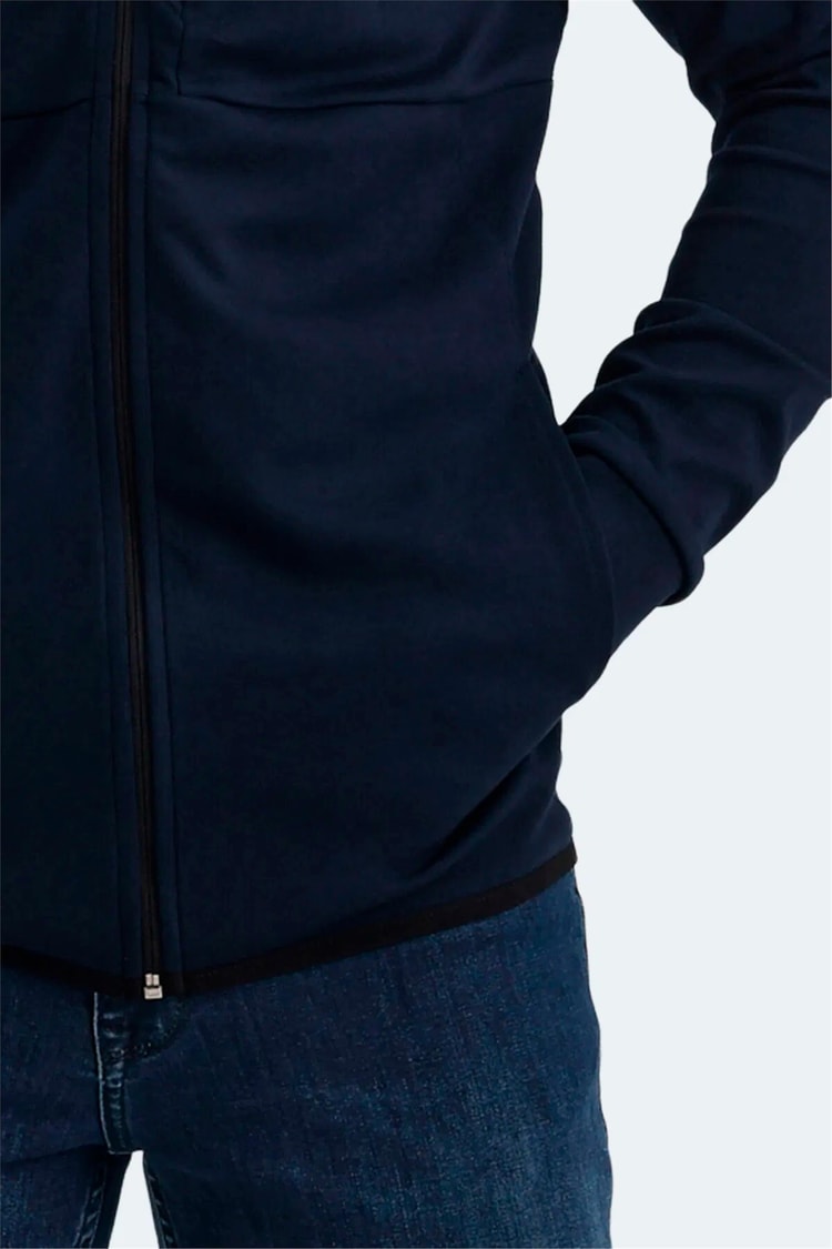 Slazenger St24We053-400 Vıolet Lacıvert Erkek Kapusonlu Tam Fermuarlı Sweatshırt