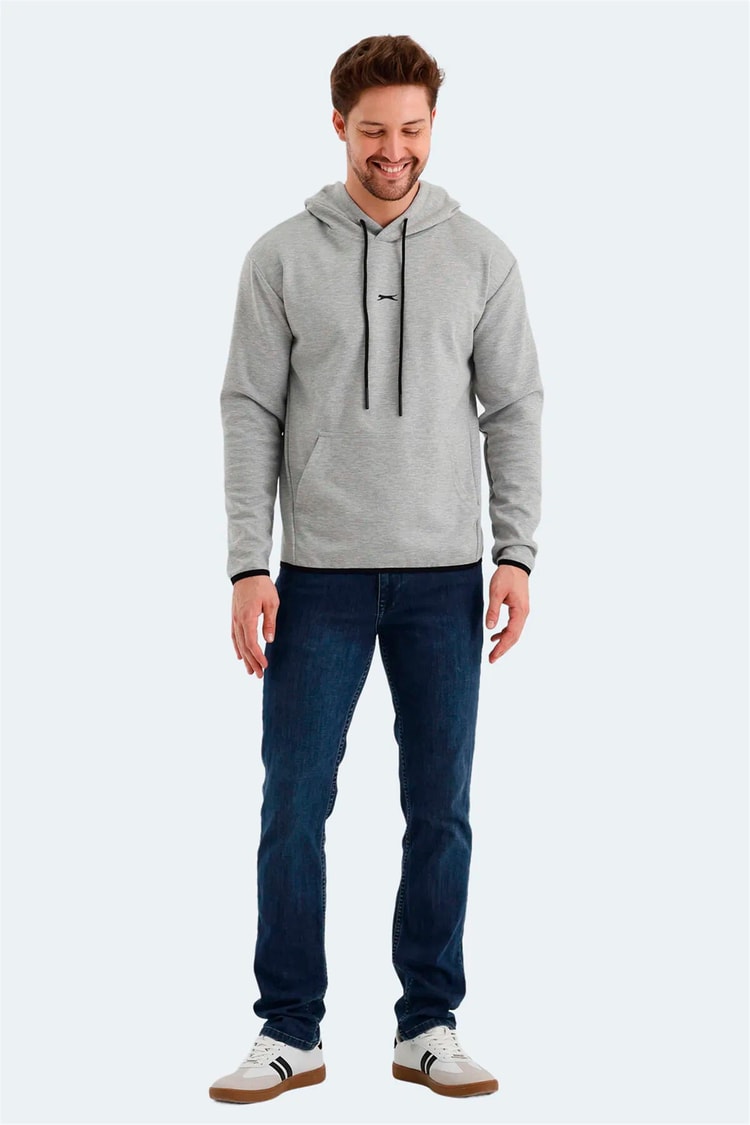 Slazenger St24We058-200 Vadımır Grı Erkek Kapusonlu Sweatshırt