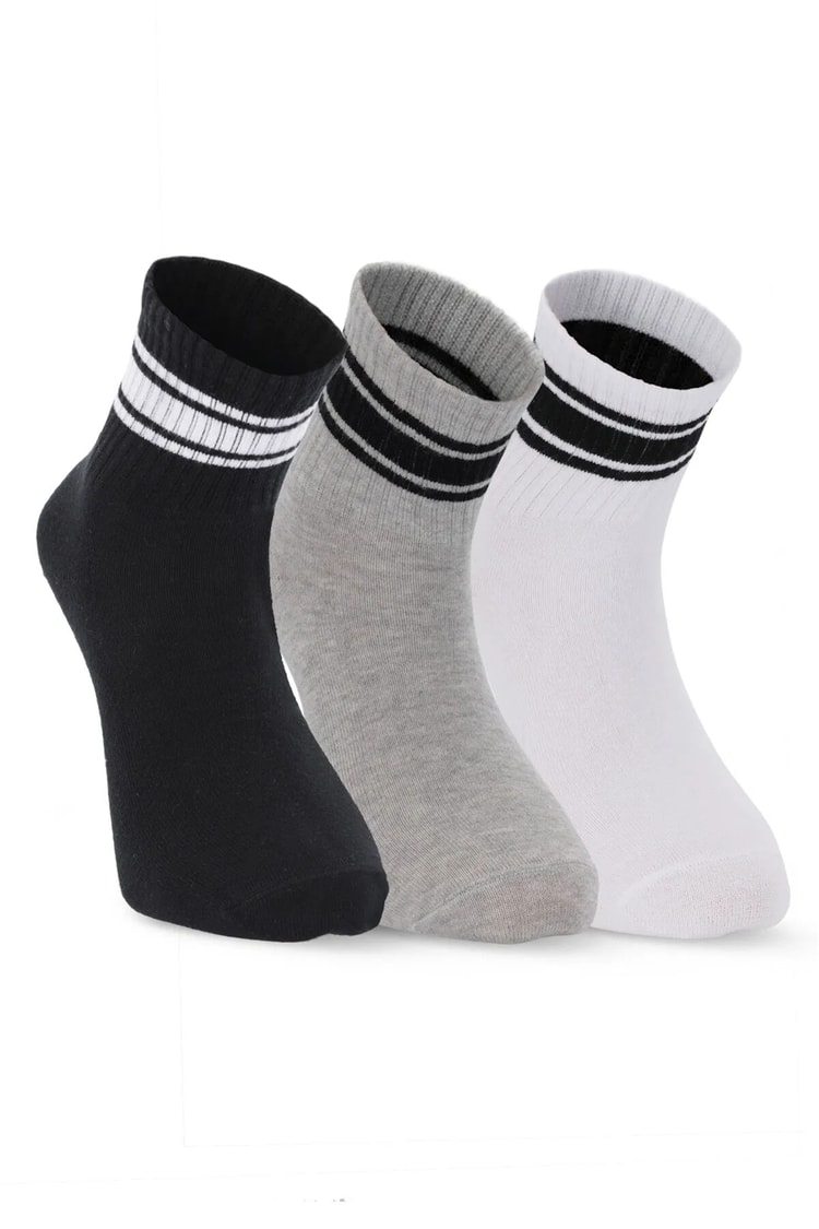 Slazenger SX16CE006-520 Jelly Siyah / Gri 3'Lü Çorap
