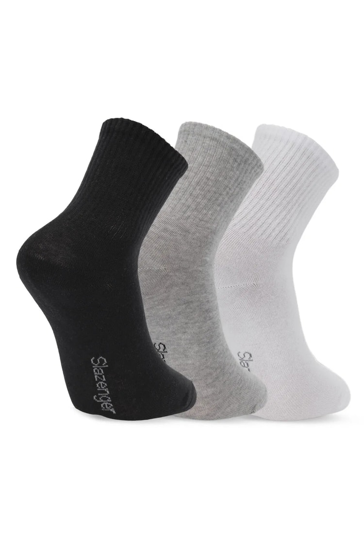 Slazenger SX16CE007-520 Jumpy Siyah / Gri 3'Lü Çorap