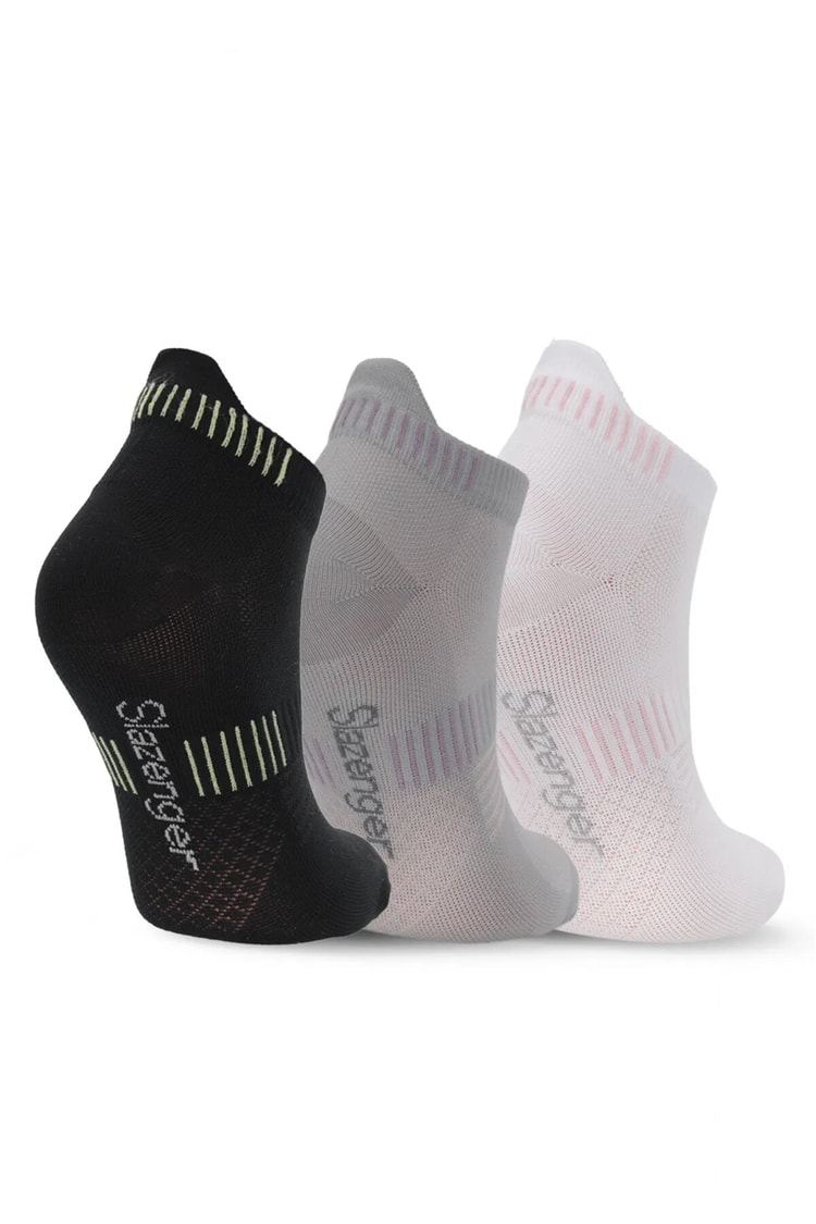Slazenger SX16CK002-520 Jalia Siyah / Gri 3'Lü Çorap
