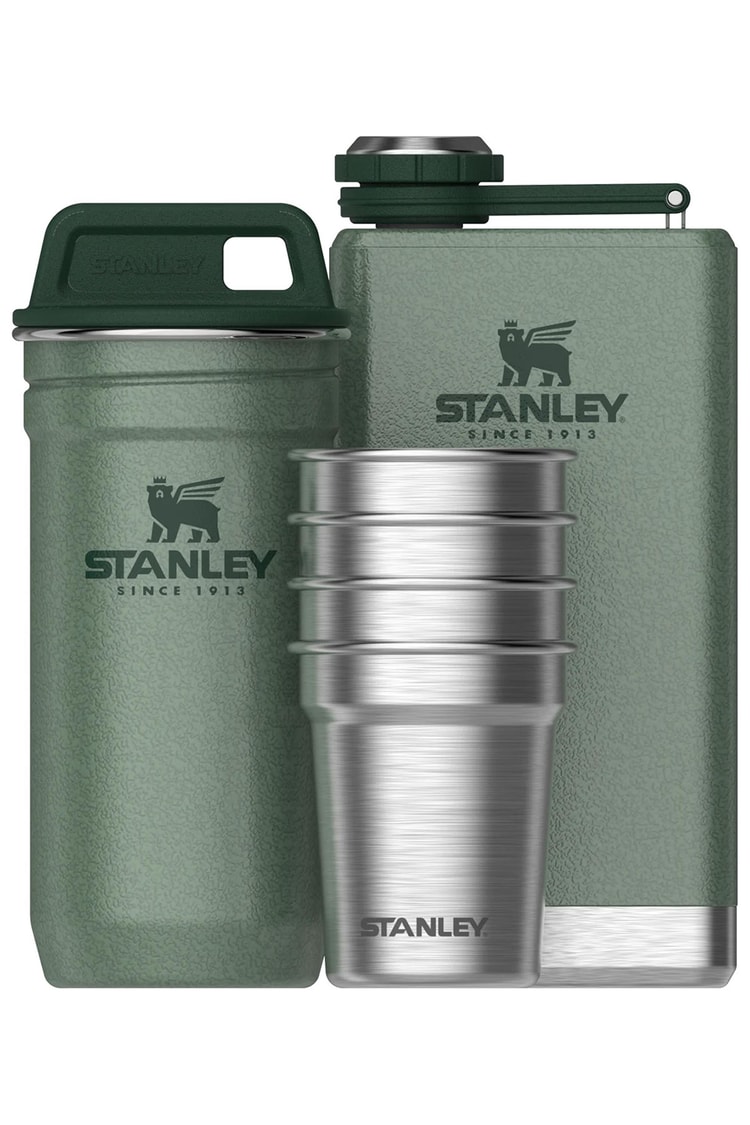 バーベキュー・調理用品 STANLEY Shot Glass + Flask Set Stanley The Pre-Party Shot Glass + Flask Set Hammertone Green