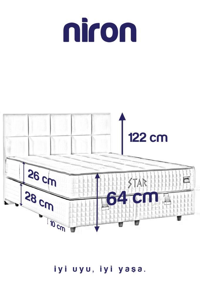 Star Baza ve Başlık Seti 100x200 cm Tek Kişilik Antrasit Keten Kumaşlı Lüks Baza ve Başlık Takımı