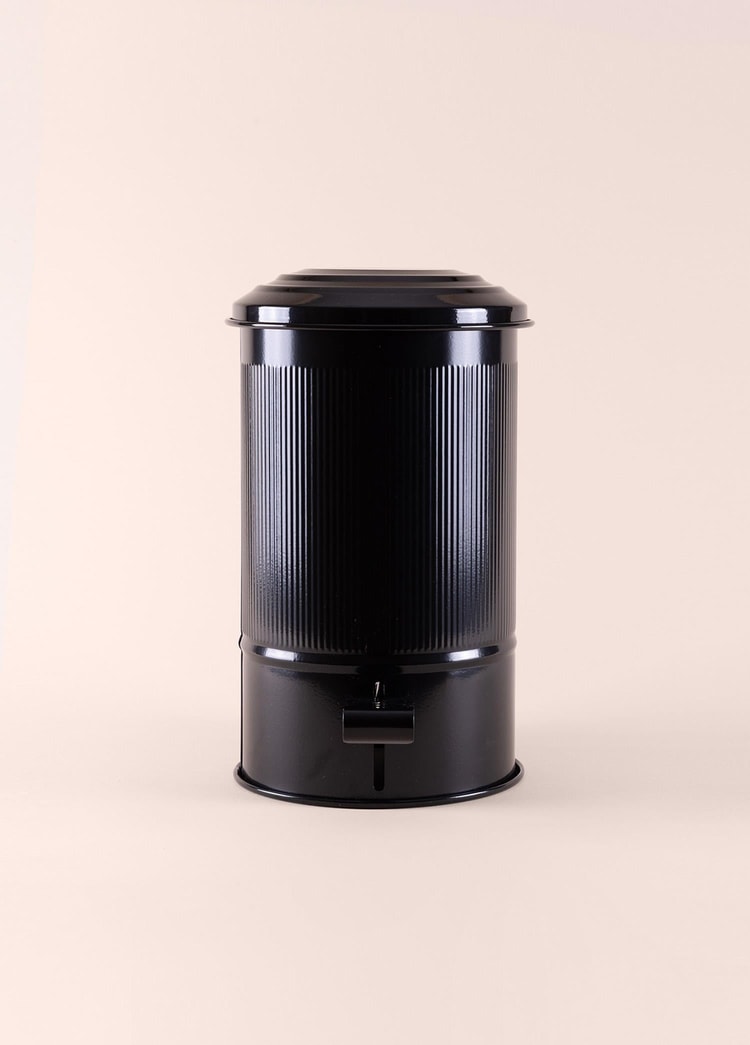 Stripe Mutfak ve Banyo Çöp Kovası Siyah 5 Lt