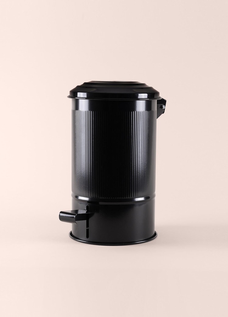 Stripe Mutfak ve Banyo Çöp Kovası Siyah 5 Lt