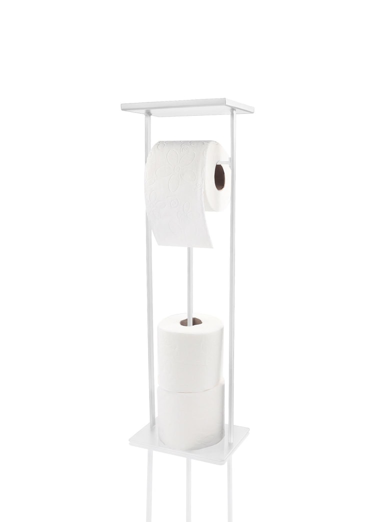 Tepsili Tuvalet Kağıdı Standı Beyaz 54x15x12 cm