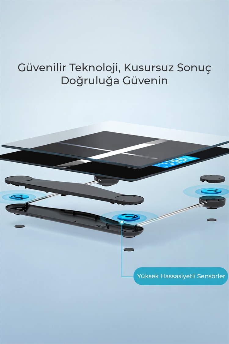 VENANDİN WITRAX SCVTX-001 Bluetooth Akıllı Dijital Tartı Vücut Analiz Baskülü 180 KG