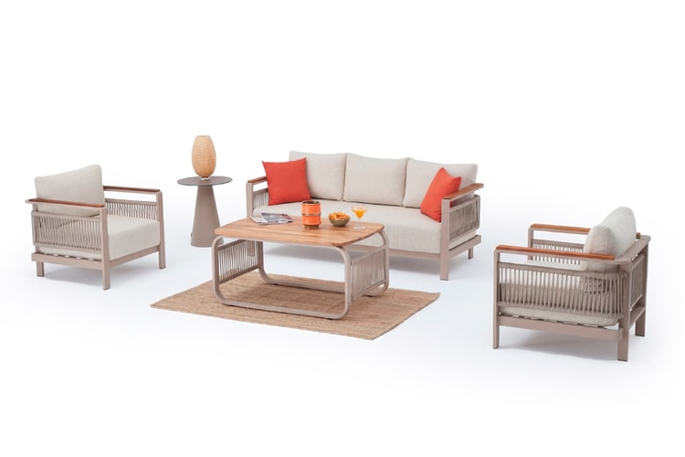 Venedik Plus Bahçe Balkon Oturma Grubu 3+1+1+Ahşap Sehpa