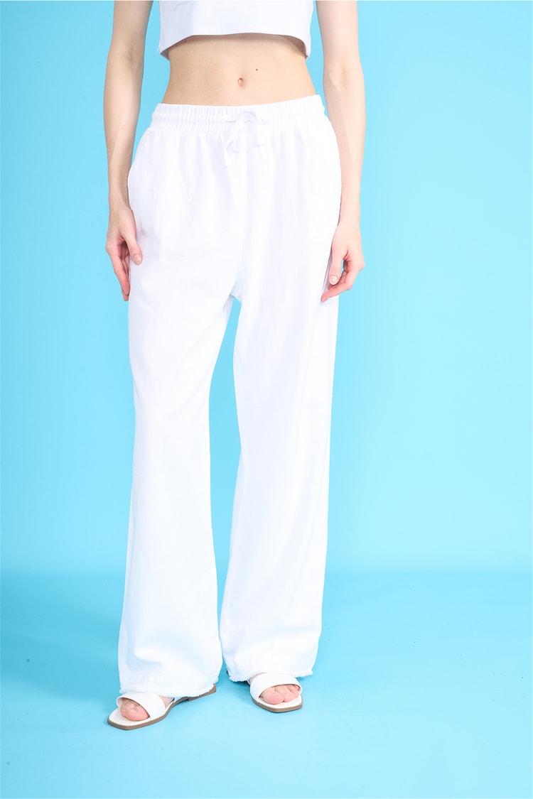 Volumex Y26 Z-233 Ekru Kadın Bol Gabardin Pantolon