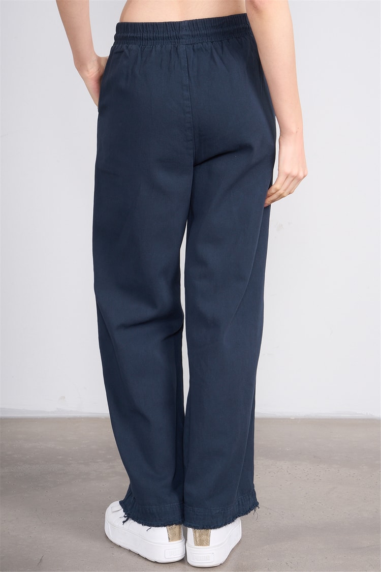 Volumex Y26 Z-233 Lacivert Kadın Bol Gabardin Pantolon