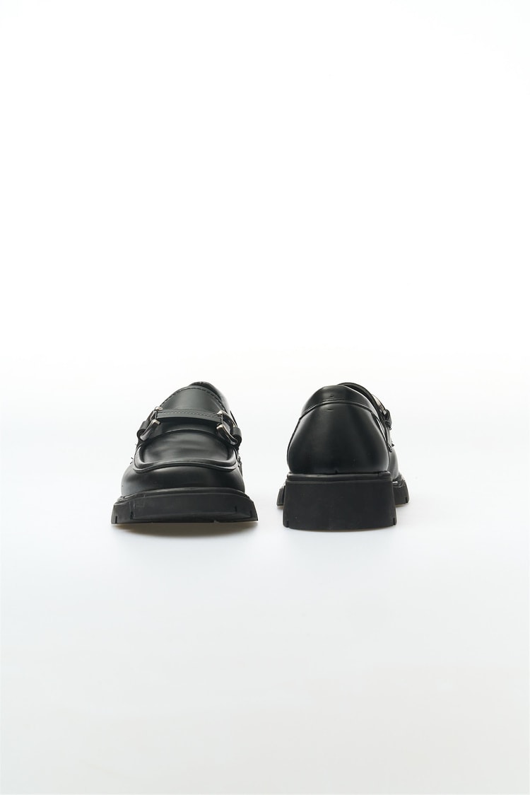 White Line 01-6012 Cilt Siyah Kadın Loafer Ayakkabı