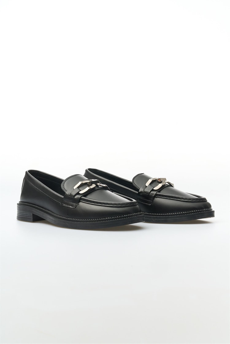 White Line 131-201 Siyah Kadın Loafer Ayakkabı