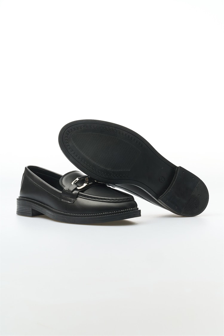 White Line 131-201 Siyah Kadın Loafer Ayakkabı