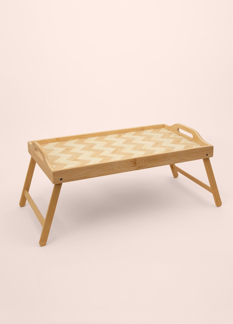 Wicker Bambu Katlanır Keyif Tepsisi 50x30 cm