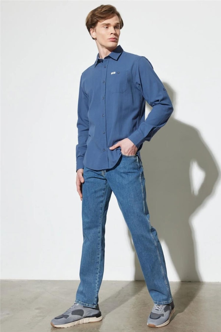 Wrangler W121Hr36B Dark Blue Erkek Texas Denim Jean Pantolon