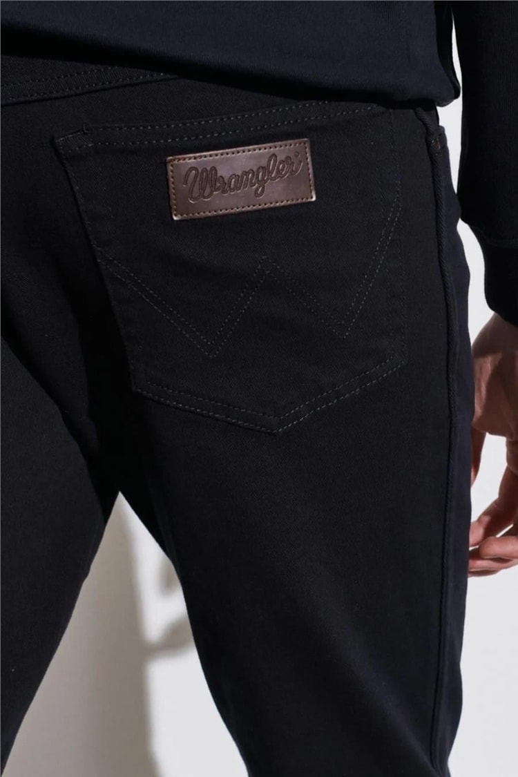 Wrangler W12S Siyah 001 Erkek Slim Normal Bel Dar Texas Slim Jean Pantolon