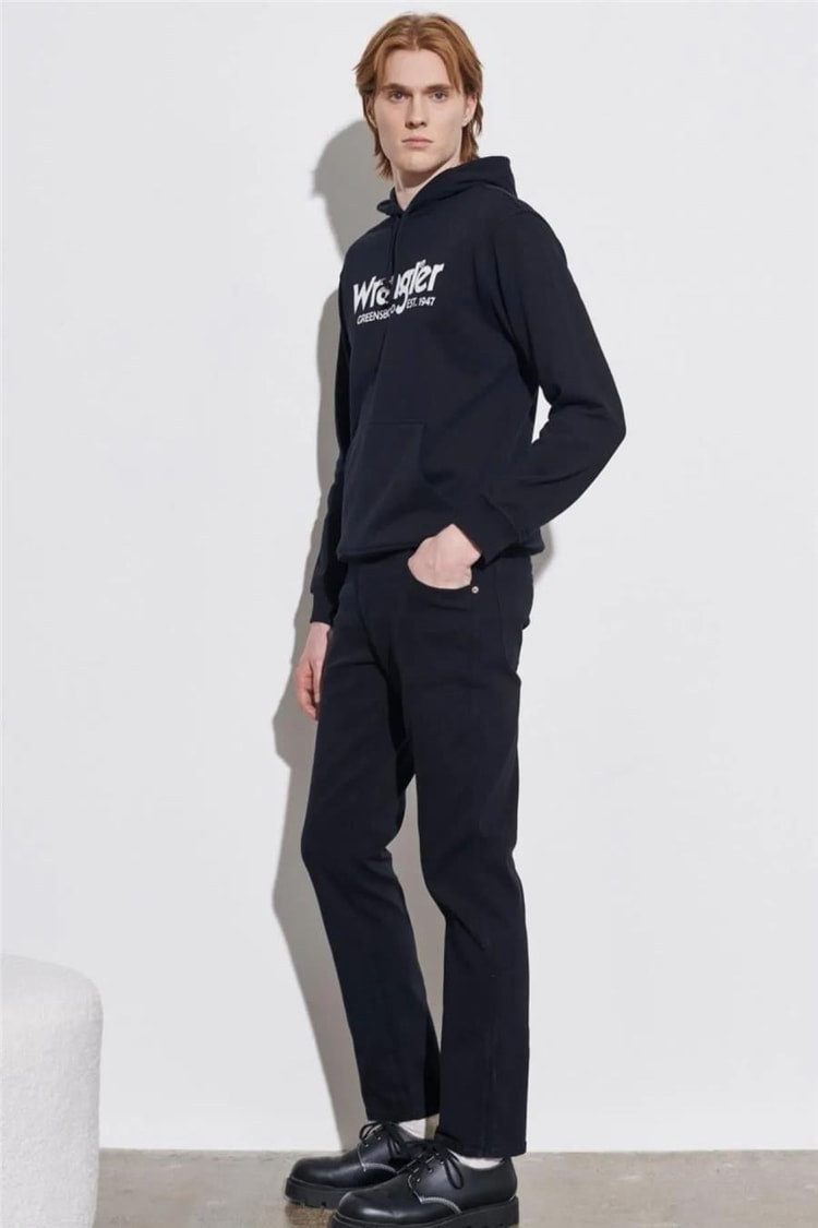 Wrangler W12S Siyah 001 Erkek Slim Normal Bel Dar Texas Slim Jean Pantolon