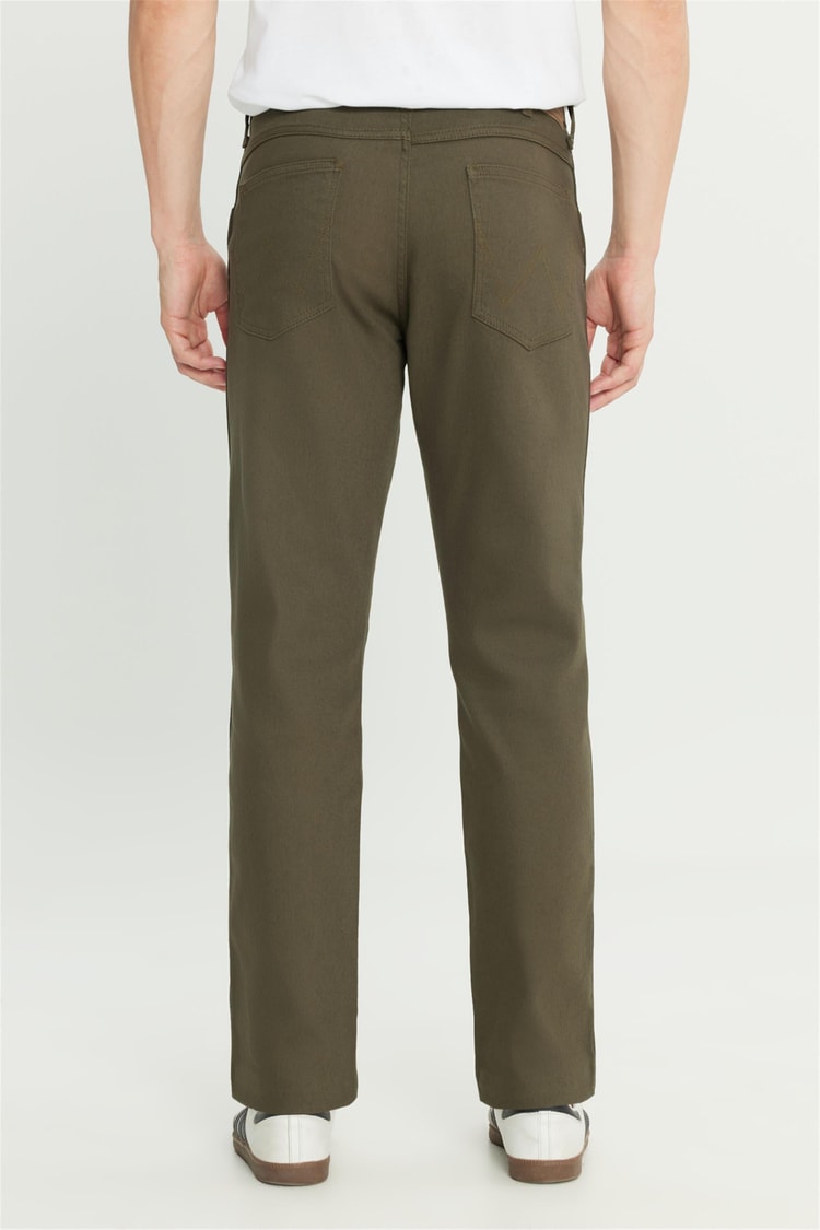 Wrangler W211842 801 Khakı Erkek W12O Arızona Straıght Fıt Normal Bel Duz Paca Pantolon