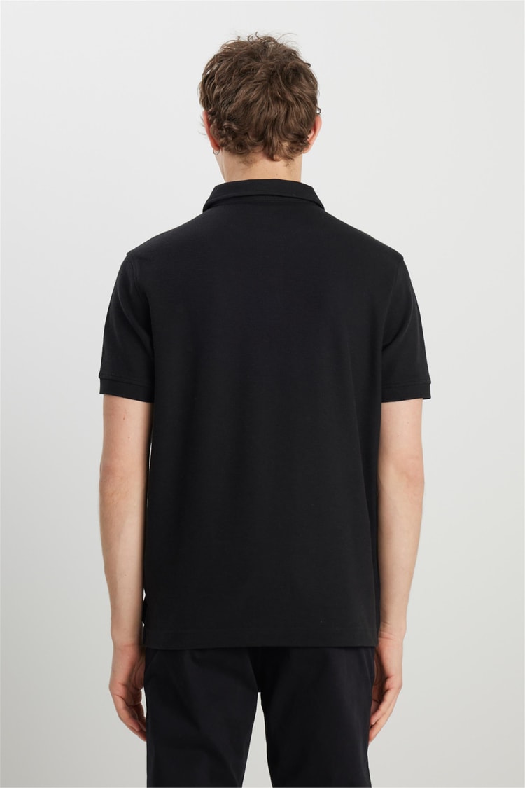 Wrangler W2510720 001 Black Erkek Regular Polo T-Shırt