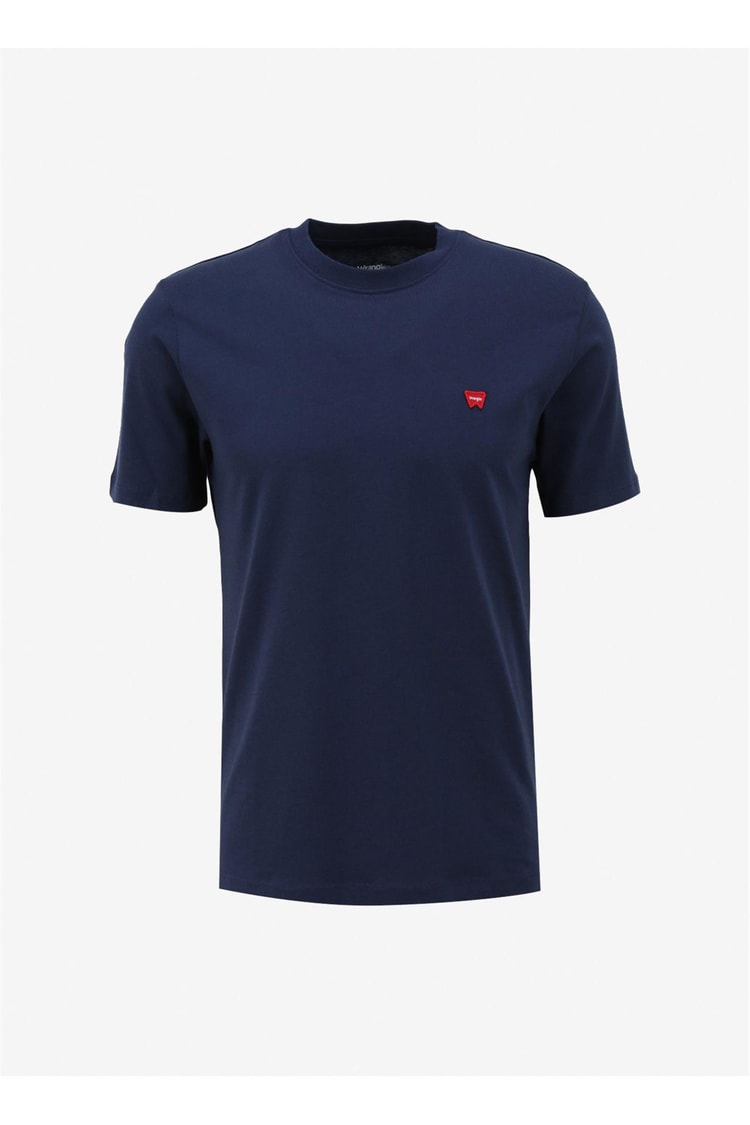 Wrangler W7Nm203877 W72 Navy Erkek Regular Bisiklet Yaka T-Shirt