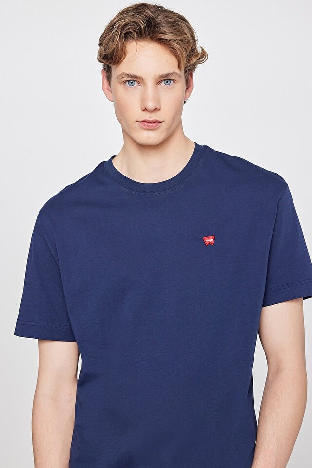 Wrangler W7Nm203877 W72 Navy Erkek Regular Bisiklet Yaka T-Shirt