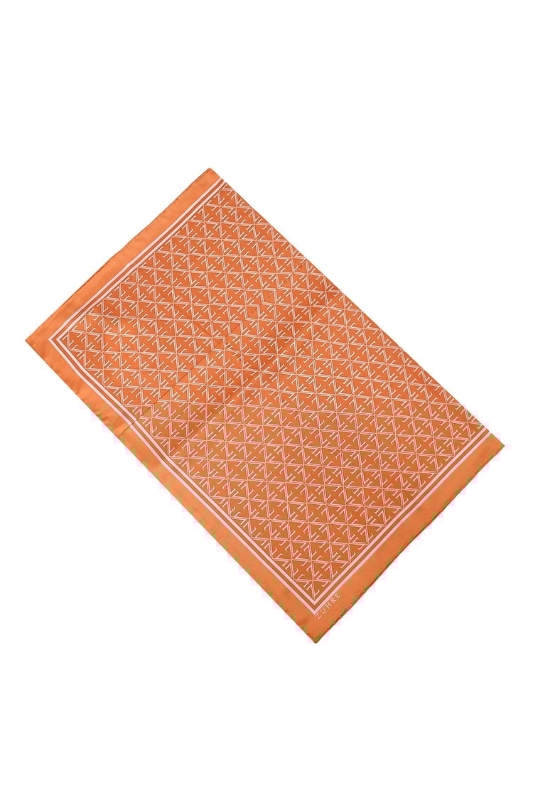 Monogram Desenli Polyester Twill Eşarp 0081 V16