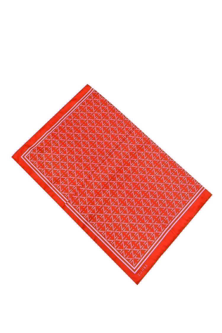 Monogram Desenli Polyester Twill Eşarp 0081 V29